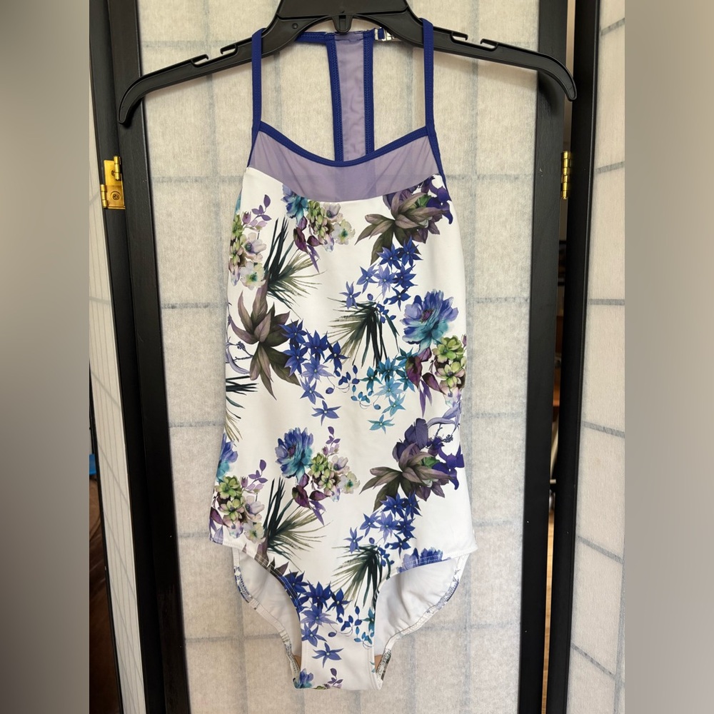 Elevé Dancewear purple floral Leotard